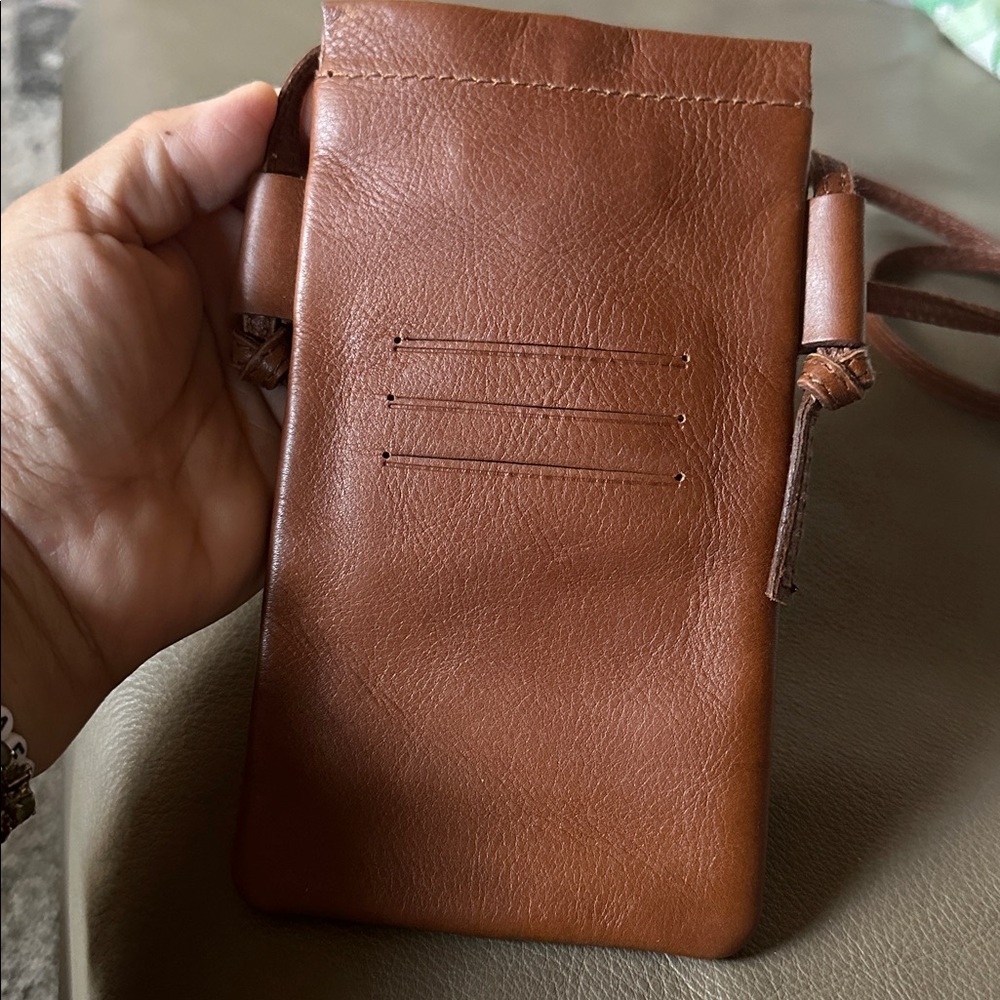 Madewell Tan Leather Phone Crossbody